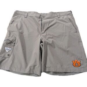 Columbia PFG Shorts 44x10 Beige Auburn University Omni Shield